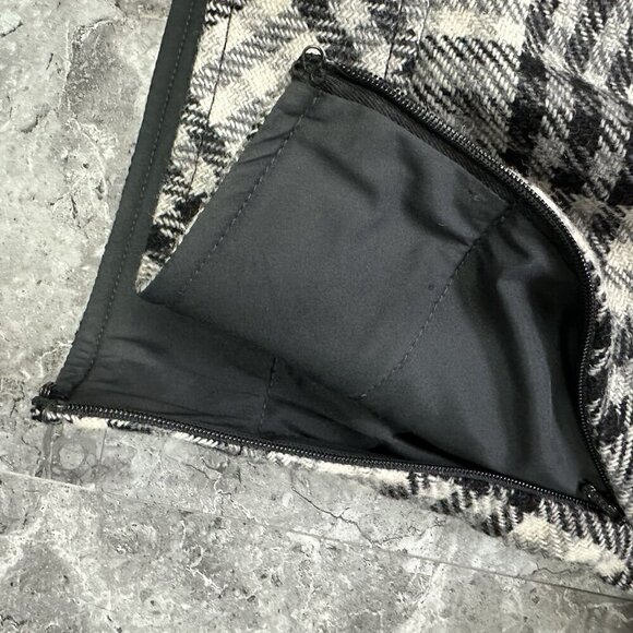 Vintage LL Bean Wool Blend Black & White Tartan Plaid Lined Skirt Size 8 Reg - Picture 3 of 6